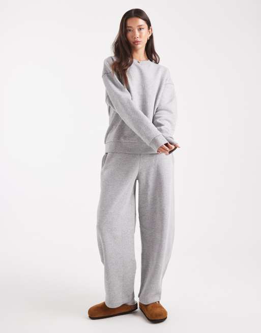 ASOS DESIGN – Gråmelerad sweatshirt i oversize med borstad finish, 3 av 4