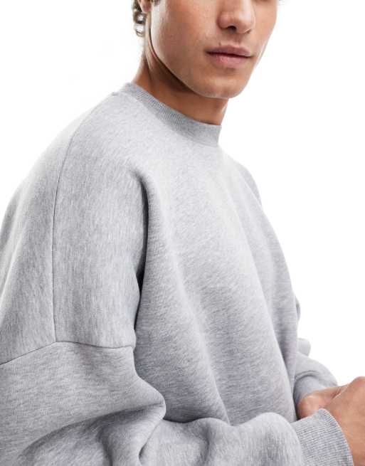 ASOS DESIGN – Gråmelerad sweatshirt i oversize med boxig passform, 3 av 4