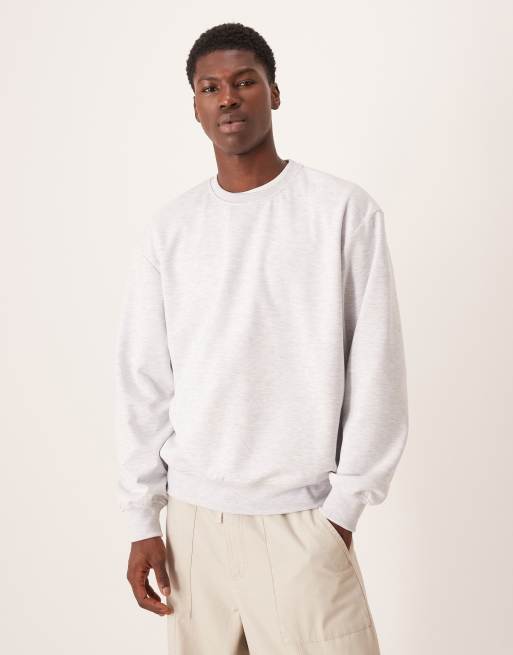 ASOS DESIGN – Gråmelerad tröja i oversize och scubaliknande tyg med rund halsringning, 3 av 5