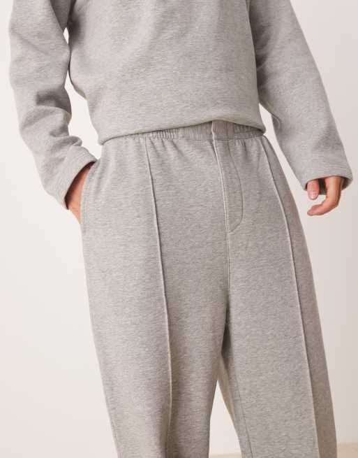ASOS DESIGN – Gråmelerade, fina mjukisbyxor med vida ben, del av set, 2 av 5