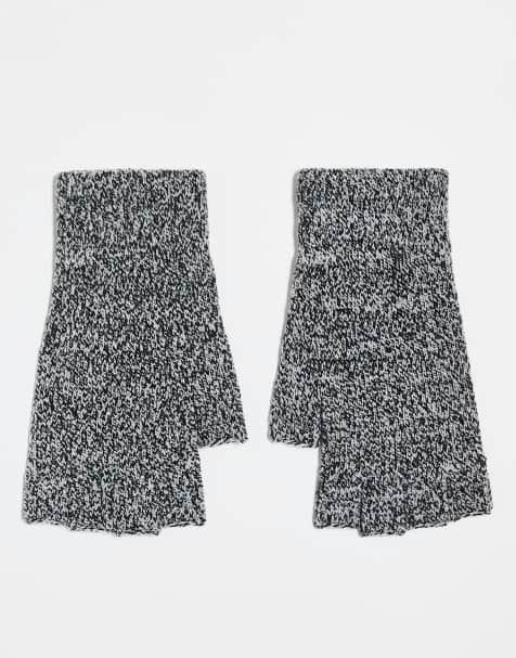 ASOS DESIGN – Gråmelerade fingerlösa vantar - view 1
