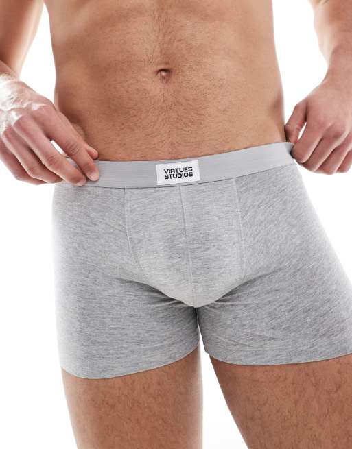 ASOS DESIGN - Gråmelerede boksershorts, 2 af 3