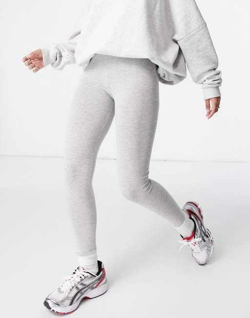 ASOS DESIGN - Gråmelerede bomuldsleggings