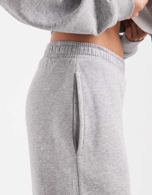 ASOS DESIGN - Gråmelerede børstede joggingbukser med tøndeformede ben, 4 af 5