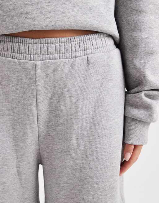 ASOS DESIGN - Gråmelerede børstede joggingbukser med tøndeformede ben, 5 af 5