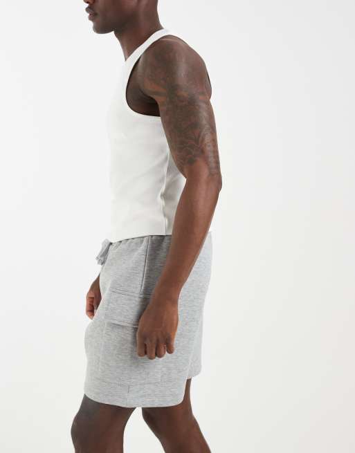 ASOS DESIGN - Gråmelerede cargoshorts i jersey, 4 af 5