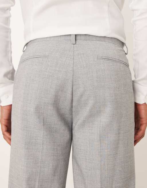 ASOS DESIGN - Gråmelerede habitbukser med tapered fit, 4 af 5
