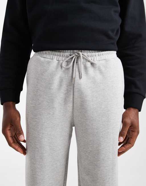 ASOS DESIGN - Gråmelerede joggingbukser med lige ben og kantbånd i siderne , 5 af 5