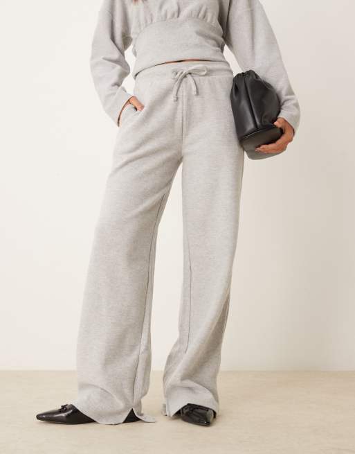 ASOS DESIGN - Gråmelerede joggingbukser med vide ben og løbesnor i superblødt stof, 4 af 5
