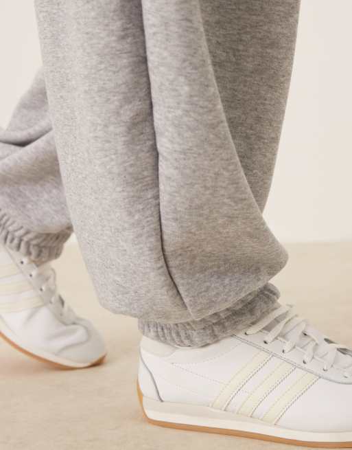 ASOS DESIGN - Gråmelerede lavtaljede barrel-joggingbukser med løs pasform, 4 af 5