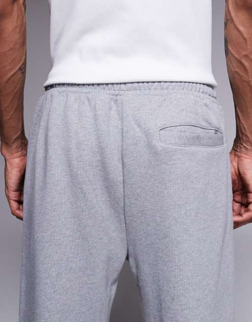ASOS DESIGN - Gråmelerede tapered joggingbukser med ribstrikkede buksekanter , 4 af 5