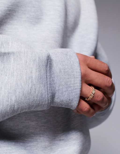 ASOS DESIGN - Gråmeleret ekstremt oversized sweatshirt i kraftigt scuba-lignende stof, 4 af 4