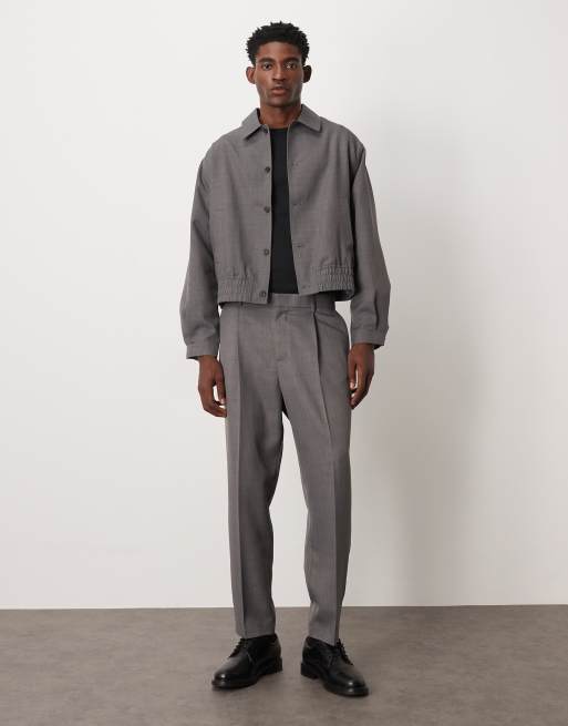 ASOS DESIGN - Gråmeleret elegant jakke med blouson-ærmer - Del af sæt, 2 af 5