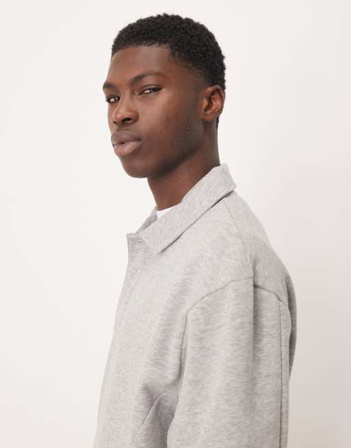 ASOS DESIGN - Gråmeleret og afslappet sweatshirt med polokrave, 4 af 5