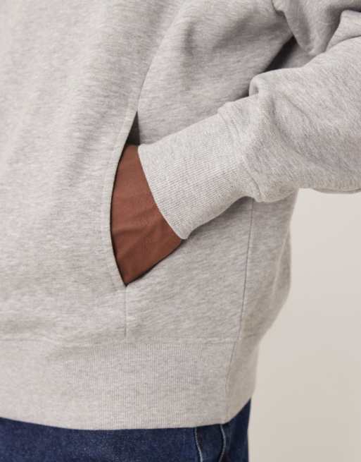 ASOS DESIGN - Gråmeleret og afslappet sweatshirt med polokrave, 5 af 5