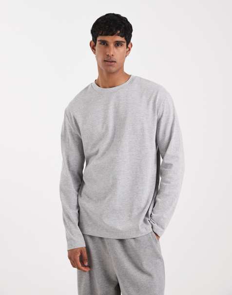 ASOS DESIGN - Gråmeleret og afslappet T-shirt med lange ærmer i kraftigt materiale - view 1