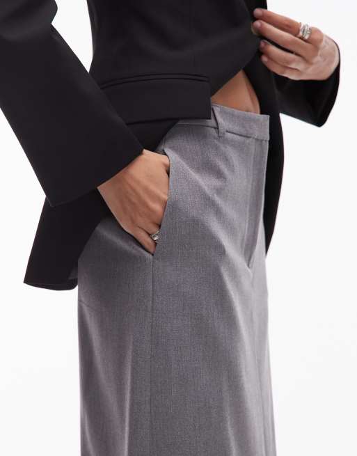 ASOS DESIGN - Gråmeleret og skræddersyet pencil-midinederdel med bælte, 5 af 5