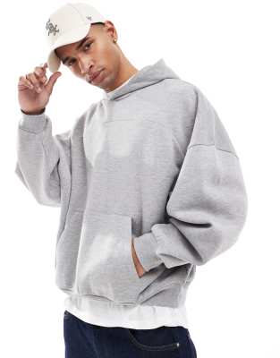 ASOS DESIGN - Gråmeleret og super-oversized hættetrøje med sømdetaljer - view 1