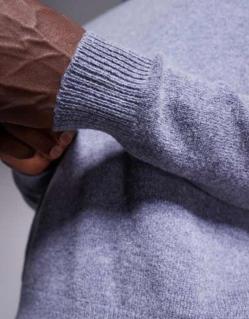 ASOS DESIGN - Gråmeleret oversized trøje med rund hals i strikket lammeuld, 5 af 5