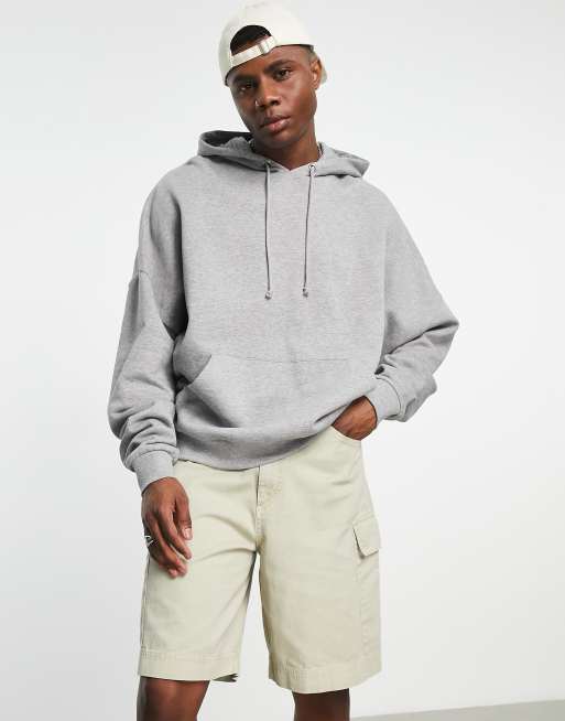 ASOS DESIGN - Gråmeleret super-oversized hættetrøje