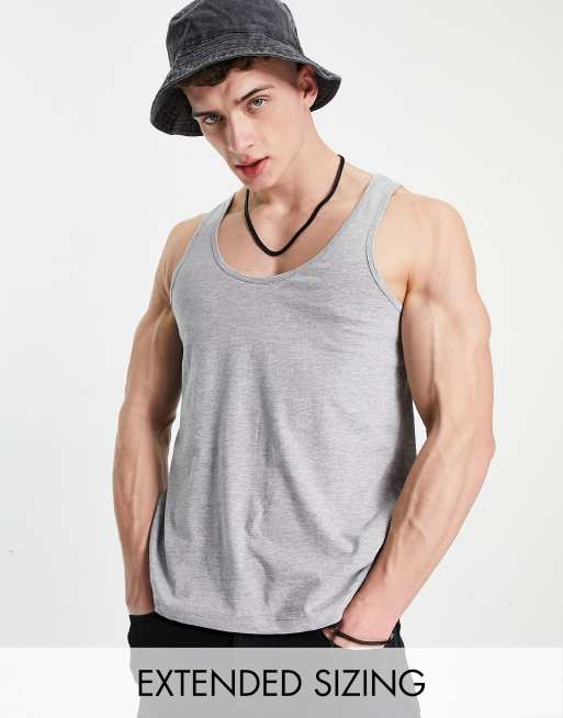 ASOS DESIGN - Gråmeleret vest i bomuldsblanding - GREY