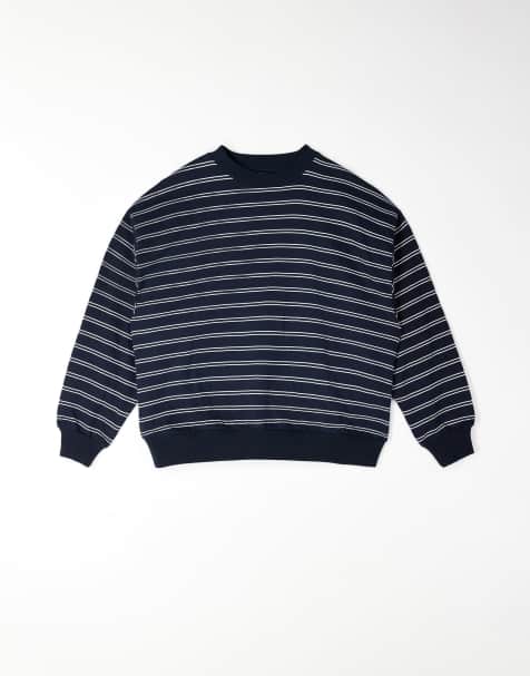 ASOS DESIGN – Granatowa bluza o fasonie extreme oversize w paski - view 1