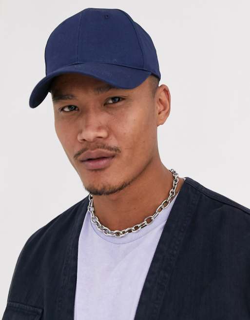 ASOS DESIGN – Granatowa czapka z daszkiem