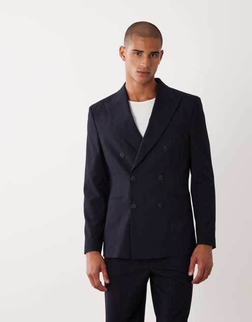 ASOS DESIGN – Granatowy garnitur o marchewkowym kroju, 3 z 3