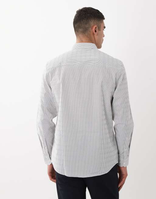 ASOS DESIGN – Granatowa elegancka koszula o regularnym kroju w paski, 2 z 5