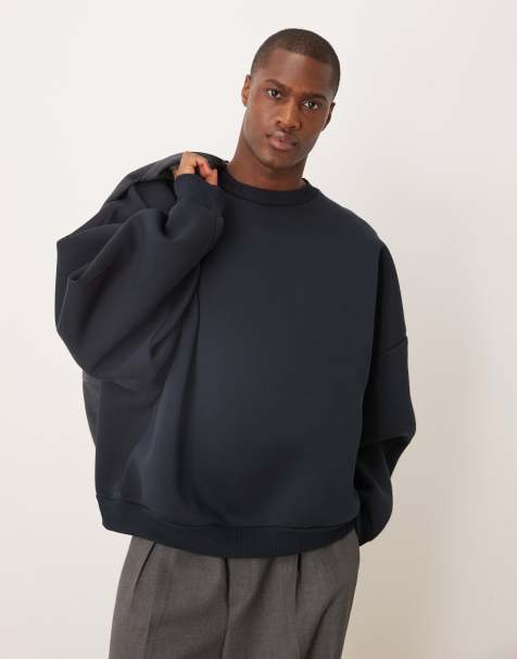ASOS DESIGN – Granatowa gruba bluza extreme oversize z materiału typu nurek - view 1