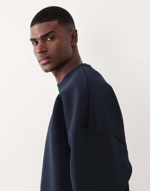 ASOS DESIGN – Granatowa gruba bluza extreme oversize z materiału w stylu scuba, 4 z 5