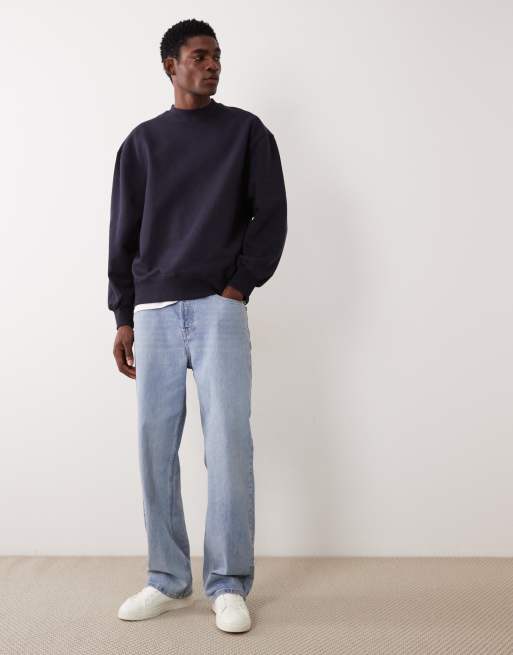 ASOS DESIGN – Granatowa gruba bluza premium oversize o gramaturze 400 g/m²  , 2 z 5