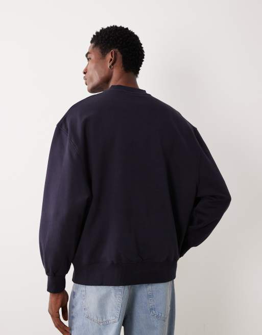 ASOS DESIGN – Granatowa gruba bluza premium oversize o gramaturze 400 g/m²  , 5 z 5