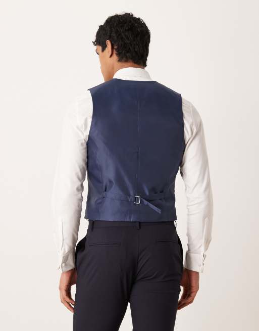 ASOS DESIGN –  Granatowa kamizelka garniturowa o dopasowanym kroju, 3 z 5