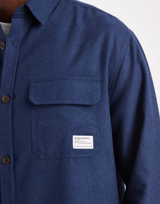 ASOS DESIGN – Granatowa koszula wierzchnia z naszywką, 5 z 5