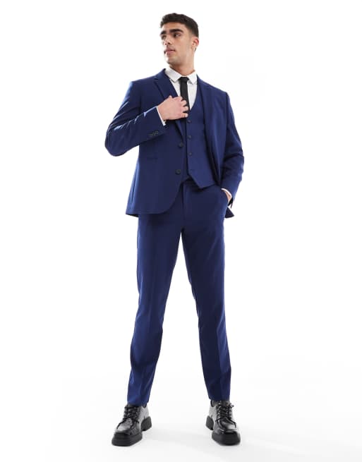 ASOS DESIGN – Granatowa marynarka garniturowa o dopasowanym kroju, 3 z 5