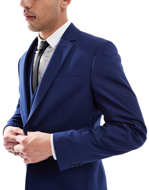 ASOS DESIGN – Granatowa marynarka garniturowa o dopasowanym kroju, 5 z 5