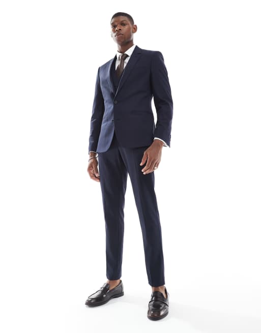 ASOS DESIGN Granatowa marynarka garniturowa o dopasowanym kroju, 2 z 5