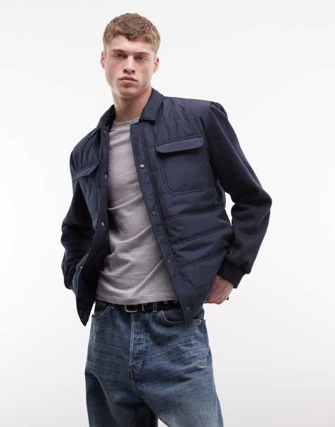 ASOS DESIGN – Granatowa pikowana kurtka o regularnym kroju - view 1