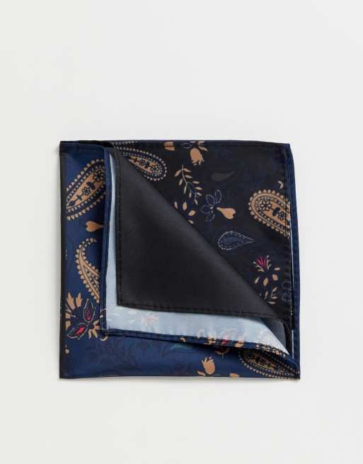 ASOS DESIGN – Granatowa poszetka we wzór paisley