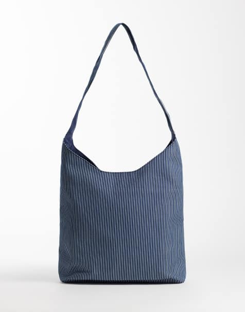ASOS DESIGN – Granatowa torba typu tote w paski - view 1