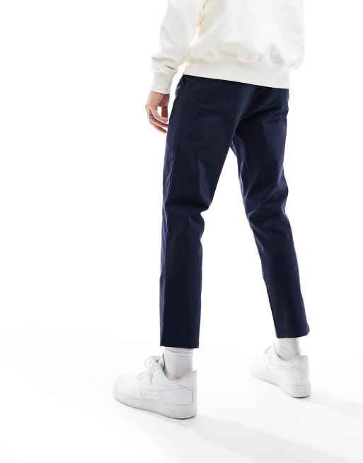 ASOS DESIGN - Granatowe chinosy-cygaretki z zakładkami, 5 z 5