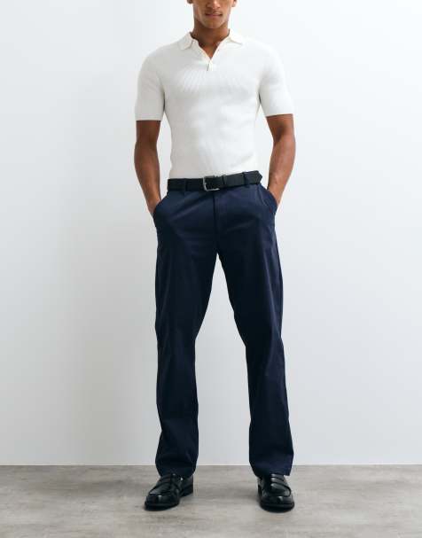 ASOS DESIGN – Granatowe chinosy o prostym kroju - view 1