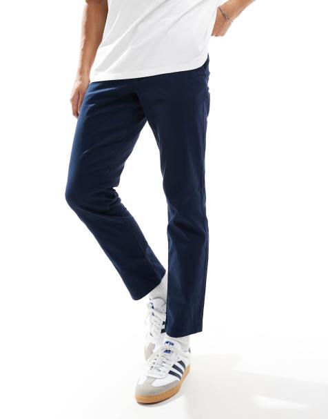 ASOS DESIGN – Granatowe dopasowane chinosy - view 1
