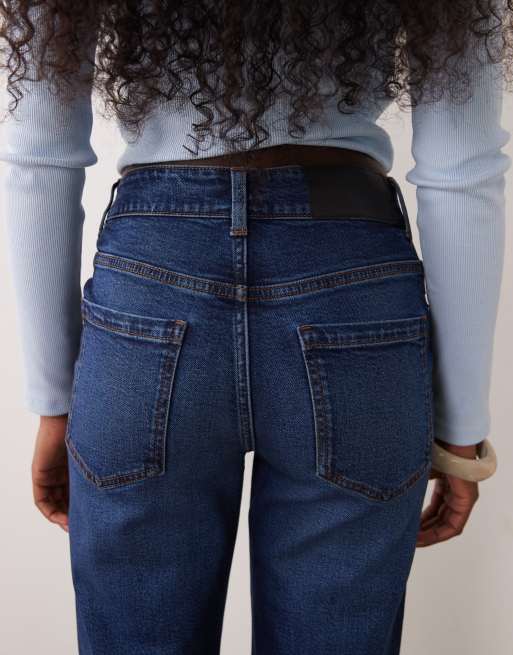 ASOS DESIGN – Granatowe, dopasowane jeansy mom fit , 5 z 5