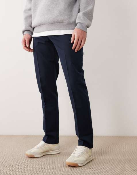 ASOS DESIGN – Granatowe dopasowane spodnie o wąskim kroju - view 1