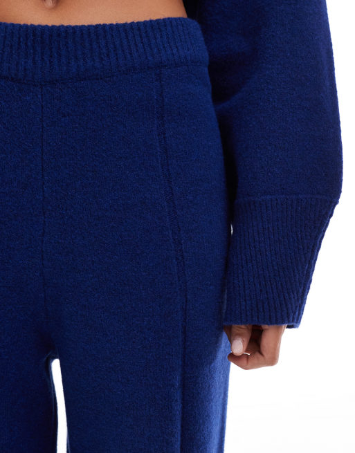ASOS DESIGN – Granatowe dzianinowe spodnie, część zestawu, 3 z 4