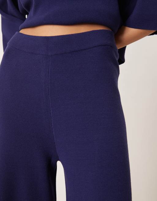 ASOS DESIGN – Granatowe dzianinowe spodnie, część zestawu, 4 z 5