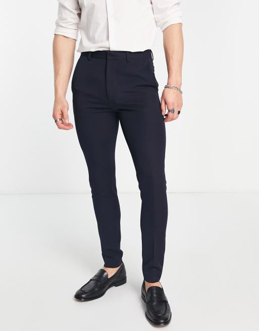 ASOS DESIGN – Granatowe eleganckie spodnie o bardzo obcisłym kroju