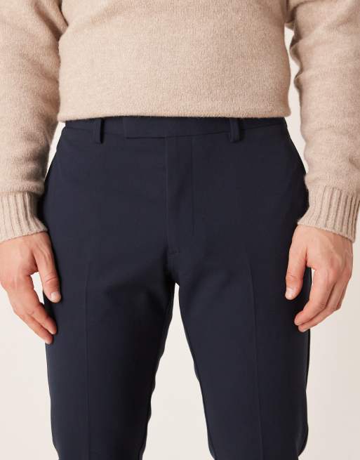 ASOS DESIGN – Granatowe eleganckie spodnie o obcisłym kroju, 4 z 5